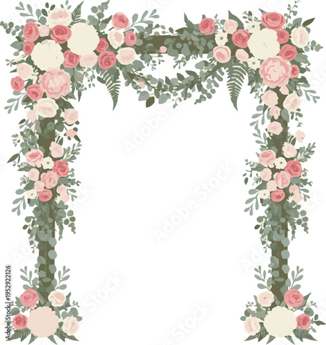frame with roses