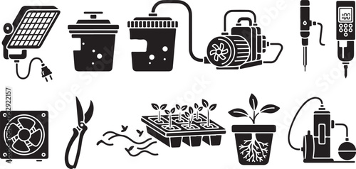 A collection of black silhouettes depicts various muscular arms lifting dumbbells and weights showcasing strength and fitness silhouette high quality professional detailed modern elegant stylish clean