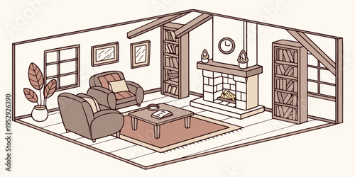 A cozy living room with a fireplace and comfortable furniture for relaxation