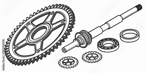 A detailed diagram of a bicycle chain and its associated components.
