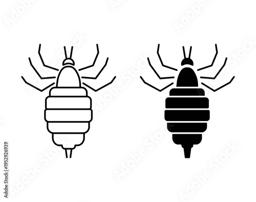 Louse icon with editable stroke. Black solid icons