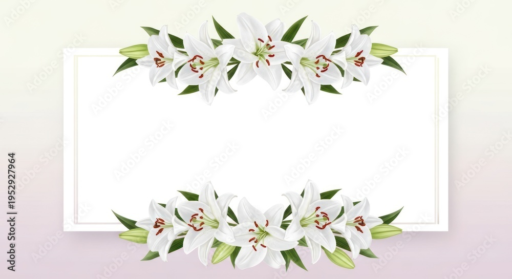 Fototapeta premium Elegant floral arrangement with white lilies and copy space for design