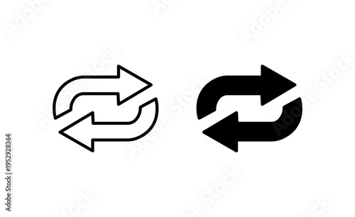 repeat icon with editable stroke. Black solid icons