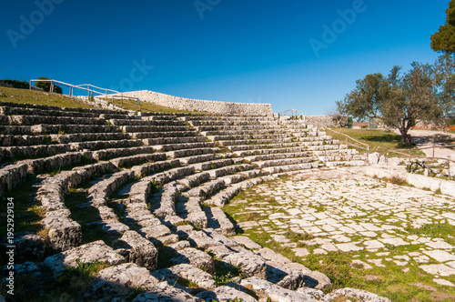 Sicily landmarks: the greek theater of Palazzolo Acreide, in the province of Syracuse