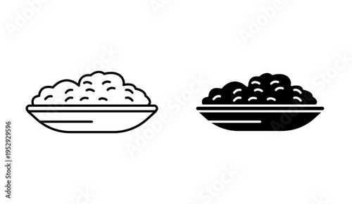 Risotto icon with editable stroke. Black solid icons