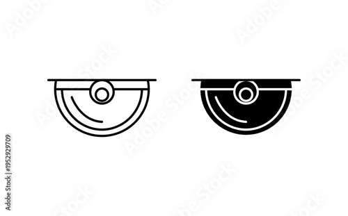 Security cam icon with editable stroke. Black solid icons