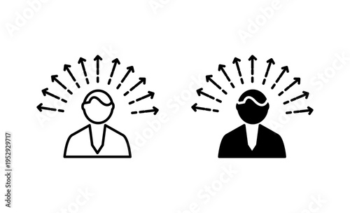 Self awareness icon with editable stroke. Black solid icons