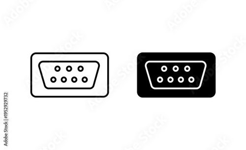 Serial icon with editable stroke. Black solid icons