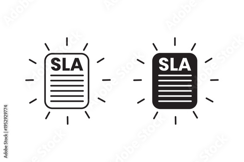 SLA icon with editable stroke. Black solid icons