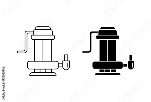 Sump pump icon with editable stroke. Black solid icons