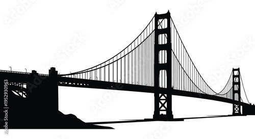 Golden gate bridge silhouette iconic san francisco landmark