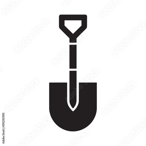 Wallpaper Mural A simple black and white illustration of a garden digging shovel Torontodigital.ca