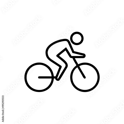 Cyclist icon vector symbol graphic simple line art clean modern graphic person riding