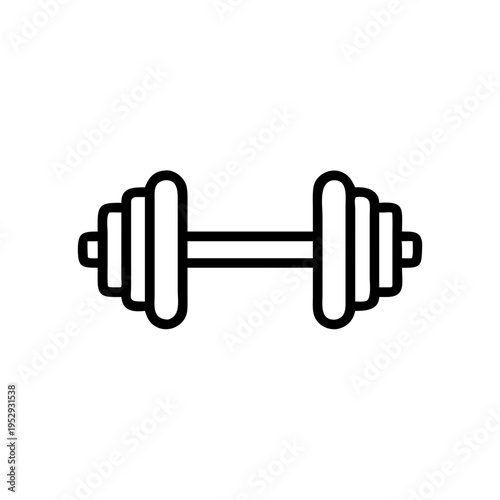 Dumbbell weight icon vector illustration for fitness training gym equipment and bodybuilding sign