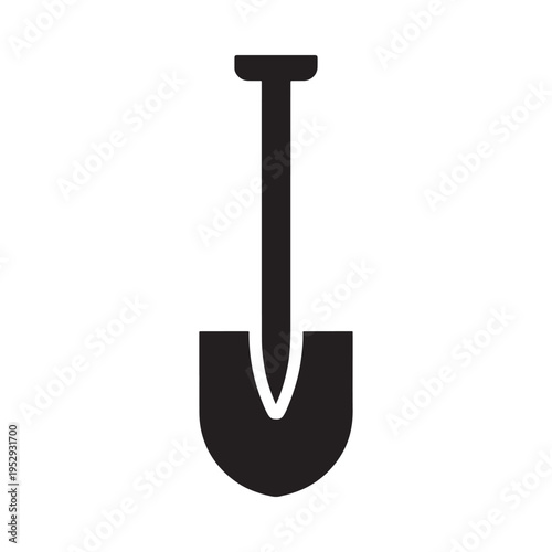 Wallpaper Mural Simple black silhouette of a garden shovel with a rounded blade Torontodigital.ca