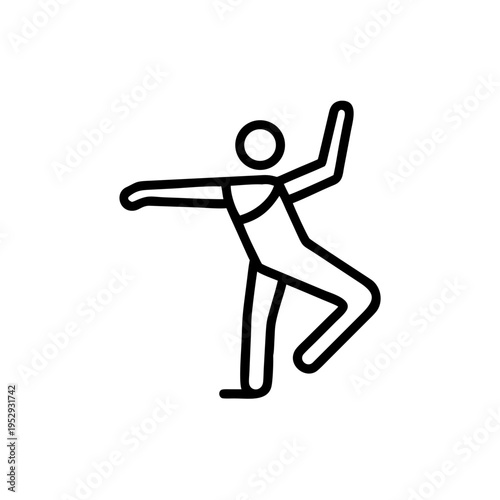 Dancer icon for ballet and movement illustration graphic design