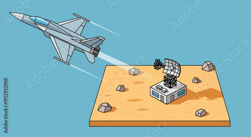 Fighter Jet Destroying Missile Base.