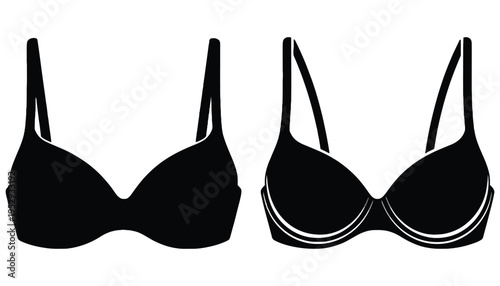 Bra silhouette vector icons for fashion and lingerie design