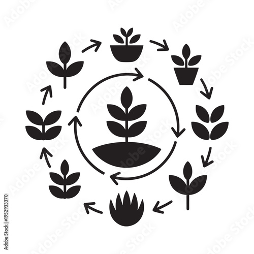 Wallpaper Mural Circular diagram illustrating plant growth and the recycling process Torontodigital.ca