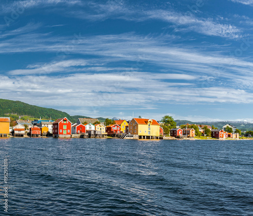 Historical Old houses in Sjøgata in Mosjøen, Northern Norway