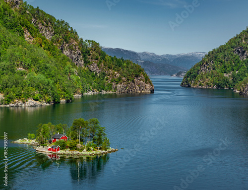 Island in the Lovrafjord in Norway