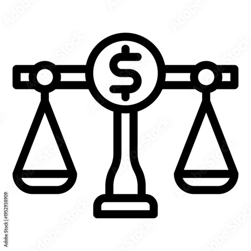 money balance line icon