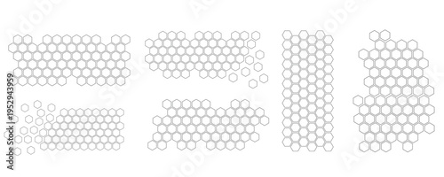 Honeycomb hexagonal pattern background. Brush stroke Propolis Honey comb sketch structure background. Honey, pollen, wax, parchment and bee products in sketch style. Stock vector illustration isolated