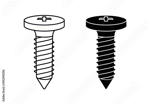 An illustration shows two screws side by side with one black and one white.