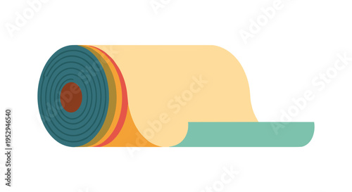 colorful roll of paper or tape unrolled partially
