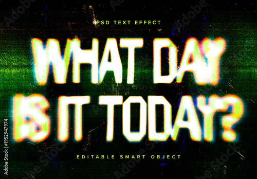 Distorted Grunge Text Effect Mockup