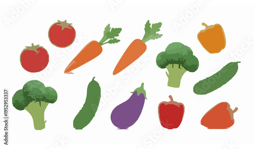 3D Cartoon Fresh Vegetables Vector Illustration Collection on White Background