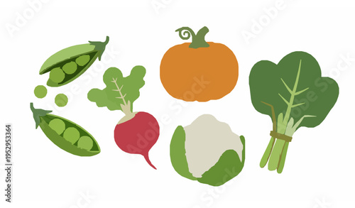 3D Cartoon Fresh Vegetable Collection Vector Illustration Bundle on White