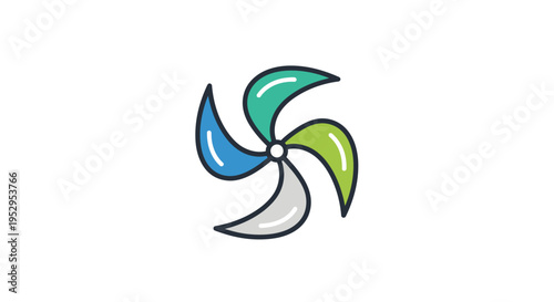 Colorful Pinwheel Toy Spinning Windmill Abstract Graphic