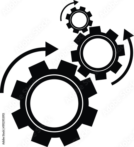 Interconnected gears in motion