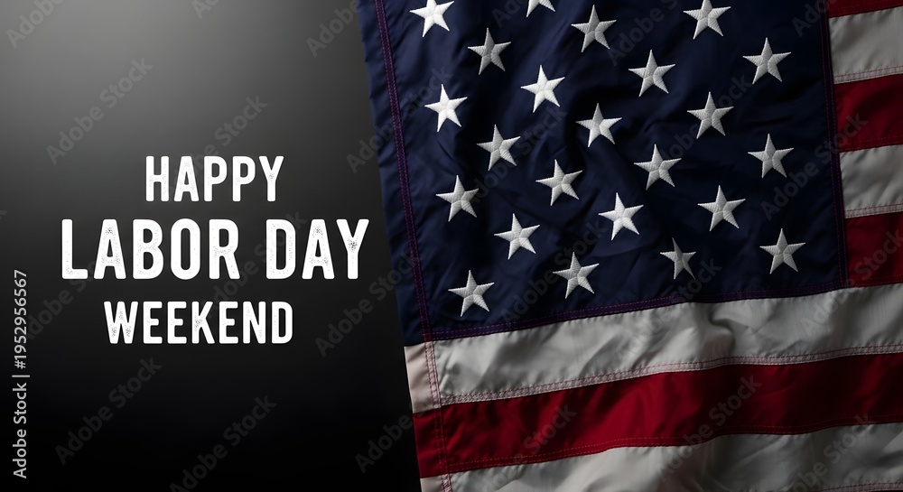 Fototapeta premium Happy labor day weekend celebration with american flag