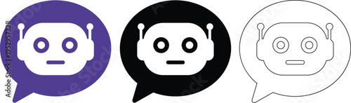 robot head, chatbot icon, ai robot, artificial intelligence, robot icon set, chatbot illustration, ai assistant, robot face, bot character, automation icon, tech robot, digital assistant, ai technolog