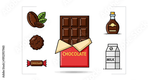 Chocolate bar with milk and syrup.