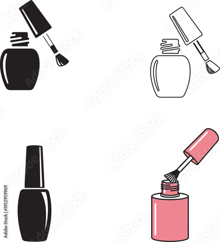 Nail polish icon. simple thin line icon vector illustration pack on white background.