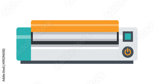 vector vinyl cutter machine with orange and teal accents