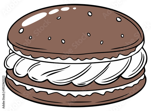 Chocolate dessert with creamy filling illustration confectionery treat pastry delight food