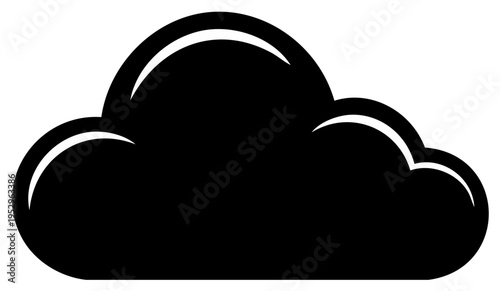 Simple black cloud icon graphic symbol for weather and cloud computing