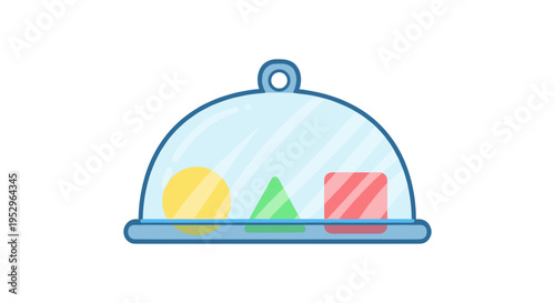 Colorful dessert under glass cloche