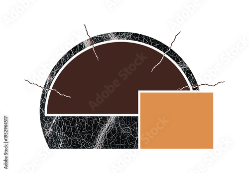 Black and white realistic close-up of worn leather texture with visible creases and patina, retro tactile photography feel, cut-out effect with bold white