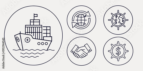 Shipping and logistics cargo globe
