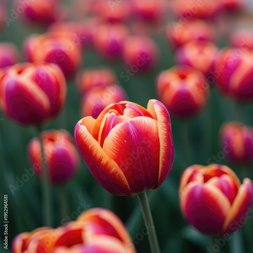 Abstract interpretation of a vibrant, blooming flower garden with flowing, soft colors and dreamy natural light, plant, background, design