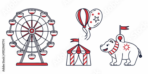 Carnival Ride ferris wheel tent bear