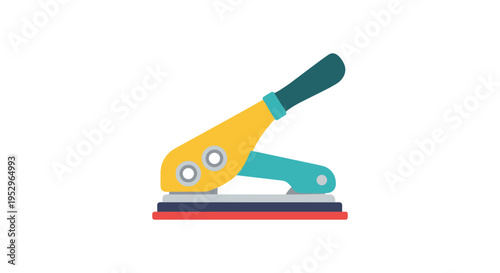 colorful stapler on stack of papers office supplies