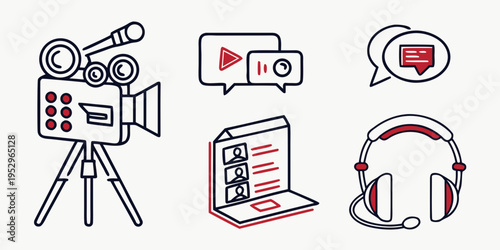 Recording and live streaming camera tripod microphone