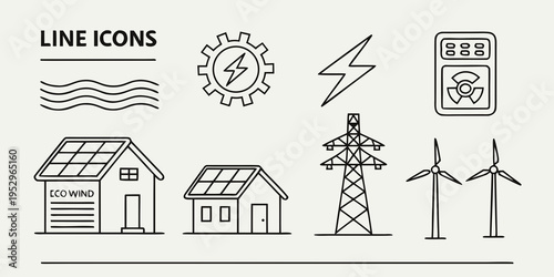 Renewable energy and power line solar wind electricity