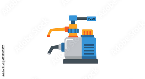 vector illustration of industrial pump with colorful components